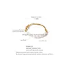bangle yup luxury Natural Freshwater Pearlsステンレス鋼18kゴールドカラーブレスレット気質ファッションジュエリー女性ギフト240130 DHCFA