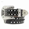 Créateur de mode Bb Simon Ceintures pour femmes hommes Boucle de crâne brillant Ceinture de diamant Classique Flash Rivet Sangle Corps et confortable Doux Durable Faux Cuir OGCU