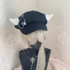 Berets estilo japonês doce e bonito meninas selvagens ao ar livre boina chapéus mulheres mina cor de água preto outono inverno octogonal boné pintor chapéu