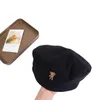 Basker elegant höst håller varm för kvinnliga flickor målare hatt fast färg kvinnor mössor åttonal mössa basker basker