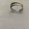 Luxe sieradenring Hoge kwaliteit groothandel gedraaide draad verzilverde tweekleurige ringcadeaus voor mannen en vrouwen