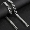 Chains 12MM Width Curb Cuban Link Chain Necklace For Men Polished Stainless Steel Choker Necklaces Classic Male Jewellery Accessories