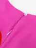 Casual Kleider Rosa Gedruckt Aushöhlen Plissee Midi Kleid Elegante Split Oansatz Hosenträger Bodycon Robe 2024 Frauen Chic Urlaub Hohe
