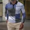 Vintage Men's Hoodie 3D -tryckta skjortor Casual Hblouse Winter Clothing Overdimensionerade tees andningsbara knappar Golf Lång ärm Tshit 240118