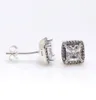 925 Sterling Silver Square Big Cz Diamond Earring Fit smycken Guld Rose Gold Plated Stud Earring Women Earrings8536766