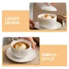 Dinnerware Sets Ceramic Stew Pot Bowls With Lid Tableware Home Kitchen Household Ceramics Cover