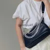 Сумки на плечо, новинка 2023, модная женская сумка через плечо с двойным металлическим ремешком и сумки для женщин, все черные, большой емкостиH24219
