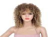 Donne Afro Lunghi Capelli Ricci Crespi Parrucche Onde Riccioli Ondulati Biondi Sintetici Donna Parrucche Sexy Del Partito Cap Parrucca6489780