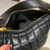 Yüksek kaliteli tasarımcı kadın omuz çantası moda elmas kafes zinciri lüks crossbody çanta fransız marka çift mektup orijinal deri hobo alt koltuk çantası