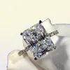 925 Sterling Silver Ring Cut 5ct Diamond Moissanite Square Engagement Wedding Band Rings for Women Gift8204347