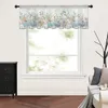 Curtain Grating Eucalyptus Leaves Thanksgiving Small Window Valance Sheer Short Bedroom Home Decor Voile Drapes