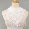 Scarves Women Lace Scarf For Tassel Triangle Sheer Floral Prayer Shawl Spanish Mantilla Bufanda Mujer