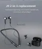 Mobiltelefonörlurar Bluetooth-headset ANC Double Label Enc Two-One in-Ear Detection Light Sense Buller Reduction Hanging Neck Type J9 YQ240219