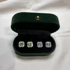 Boucles d'oreilles carrées incrustées de diamant jaune circulaire de 5mm pour femmes, décoration d'oreille en argent 925, bijoux à la mode