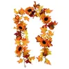 Decorative Flowers Fall Garland With Pumpkin Sunflower Decor Christmas Autumn Halloween Wreath Artificial