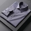 Camisas de vestido masculinas clássico negócios manga longa sem bolsos sólido elegante camisa formal casual padrão masculino workwear