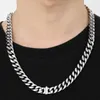 Chains 12MM Width Curb Cuban Link Chain Necklace For Men Polished Stainless Steel Choker Necklaces Classic Male Jewellery Accessories