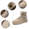 Ботинки, уличные мужские однотонные рабочие кроссовки для альпинизма, дышащие флисовые винтажные короткие зимние ботинки