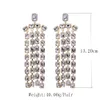 Boucles d'oreilles pendantes en cristal surdimensionnées, bijoux de mariage faits à la main, longues franges, accessoires pour filles, 240313