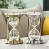 Decoratieve objecten beeldjes 3/5/10/15/30 minuten Europese retro metalen zandloper timer woonkamer kantoor desktop decoratie zand klok ornamenten zandloper T240219