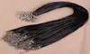 Toptan Siyah Balmumu Deri Kolye Kablosu 45cm String Halat Teli Genişletici Zinciri Istakozlu Toka DIY Takı Bulguları Bileşenleri6321719