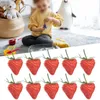 Dekorativa blommor 20st 3,2 cm/6,5 cm Artificial Strawberry DIY Fruits Kindergarten Plastisk falsk frukt för julhem Bröllopsdekor