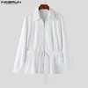 Men's Jackets INCERUN Tops 2024 Korean Style Stylish Men Zipper Design Coats Casual Selling Loose Solid Long Sleeved S-5XL