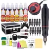 Kit penna professionale per tatuaggio Set di mitragliatrice rotativa Set LCD Mini Power Interruttore a pedale per tatuaggio Fornitura con scatola in alluminio1205137