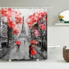 Shower Curtains Waterproof Curtain For Bathroom Paris Tower Landscape Print Bathtub Polyester With 12 Pcs Hooks334H