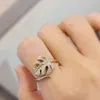 Swarovskis Rings Designer Women Original Quality Band Rings Crystal Golden Palm Leaf Ring Fashionable Summer Leaves