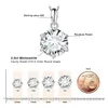 Jewelry D Color 1ct 15ct 2ct 3ct Round 925 Sterling Silver Pendant Necklace for Woman No Chain 240123