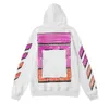 2023 Off Style Trendy designer fashionOff Sweater Painted Arrow X Crow Stripe Loose Hoodie Men's and Women's Designer Coat off Pullover Offs White&MENS Tees