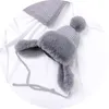 아기 소년 여자 모자 모자 어린이 귀 플랩 머프 겨울 따뜻한 플러시면 캡 야외 따뜻한 니트 비니 선물 모자 240122