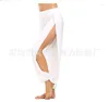 Etapa desgaste pantalones de harén de corte alto mujeres pantalones hippie danza del vientre práctica bailarina traje traje 2024 negro blanco