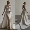 Perles sirène magnifique robe de mariée paillettes col haut robes de mariée avec jupes sur mesure robes de mariée robe De Novia es