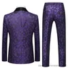 Ternos masculinos blazers 2023 moda nova masculina casual boutique negócios casamento anfitrião flor cor ternos 3 pçs conjunto vestido blazers jaqueta calças colete casaco