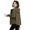 Damen Trenchcoats Damen Windjacke Jacke Korean Big Size Lose Mode Kapuze Kurzmantel 2024 Frühling Herbst Casual Oberbekleidung