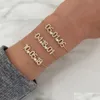 Bracelets de charme Doremi Trendy 6mm Lettre Zircon Bracelet avec pierre de naissance Nom réglable pour femmes fille bijoux femme cadeau maman 2311 Dh3Ey