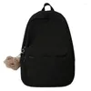 Sac à dos Simple couleur unie femmes sacs d'école mignons pour adolescente voyage livre sacs collège dame sacs à dos d'ordinateur portable sac d'étudiant