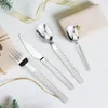 Dinnerware Sets Tableware Knife Fork Spoon Stainless Steel Set Western Steak Chopper Luxury Handle Dessert Coffee Small Scoop Party Dinner