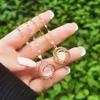 Pendant Necklaces LEEKER Classic Rotatable Spinner Stainless Steel Necklace for Women Rose Gold Color Fashion Jewelry Arrival 855 LK2