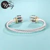 UNY Jewel Designer Inspired Jewelry Double CZ Cable Wire Antique Bangle Elegant Beautiful Black USD 240124