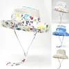 Boinas Sombrero de verano Niños Playa Protección solar Upf50 Ala grande con cuerda Gorra de malla transpirable Accesorio para niños Niña Bebé Adolescentes