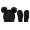 Boll Caps Glove With Mittens Hat Baby Set och Winter Girls Boys Warm Two-Piece Kids Baseball Look Jag gjorde en