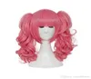Short Anime Cosplay Wig Pink Color Synthetic Wigs with Two Ponytails for Costume Party Head Resistant Wig68803033617315