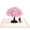 Carte de rencontre romantique faite à la main pour mari, femme, petit ami, petite amie – Arbre en fleurs de cerisier avec Greeti2302
