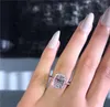 Ring 925 Sterling Silver Cushion Cut 3 Carat Diamond Engagement Wedding Ladies Jewel Fashion Gift Jubileumsfest med Box4443988