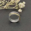 Luxe sieradenring Hoge kwaliteit groothandel gedraaide draad verzilverde tweekleurige ringcadeaus voor mannen en vrouwen
