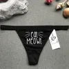 Calcinha feminina sexy preto thogns roupa interior para mulheres impressão algodão g string senhoras lingerie cuecas