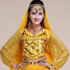 Palco desgaste venda dança do ventre longo top sexy lantejoulas tops índia trajes acessórios para mulheres 6 cores disponíveis